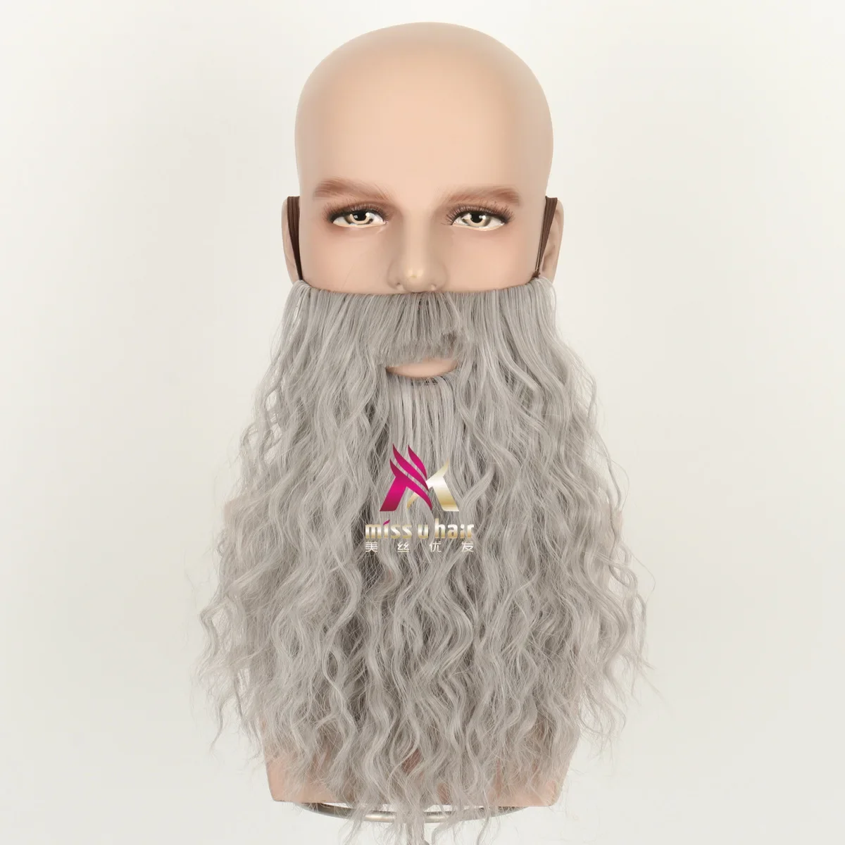 Halloween Mens Wizard cosplay wig grey hair wig and beard Dumbledore Santa role play white long hair  Wizard costumes