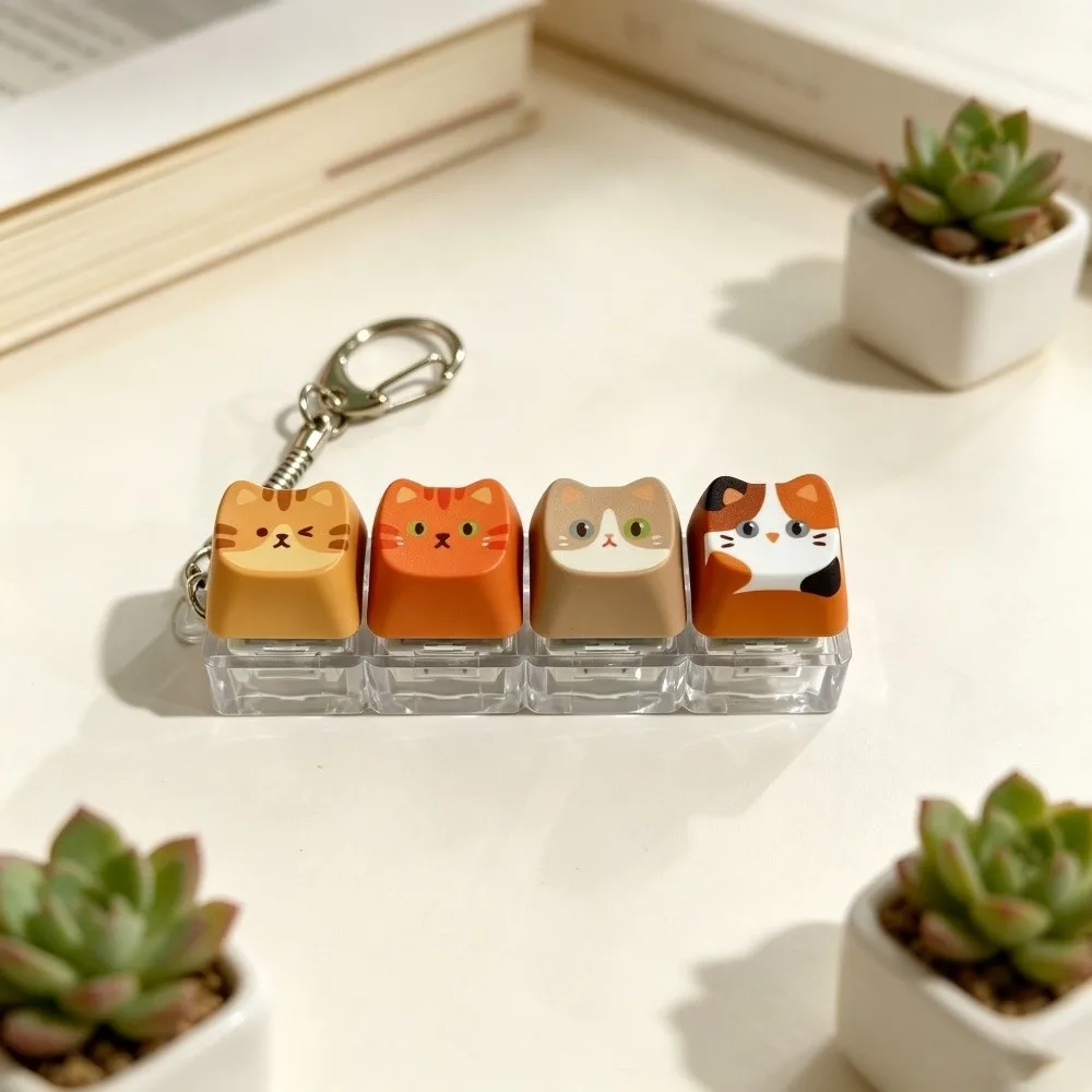 Finger Button Keycap Mechanical Keyboard Keychain Clicker Relax Button Keyboard Fidget Keychain Creative Portable