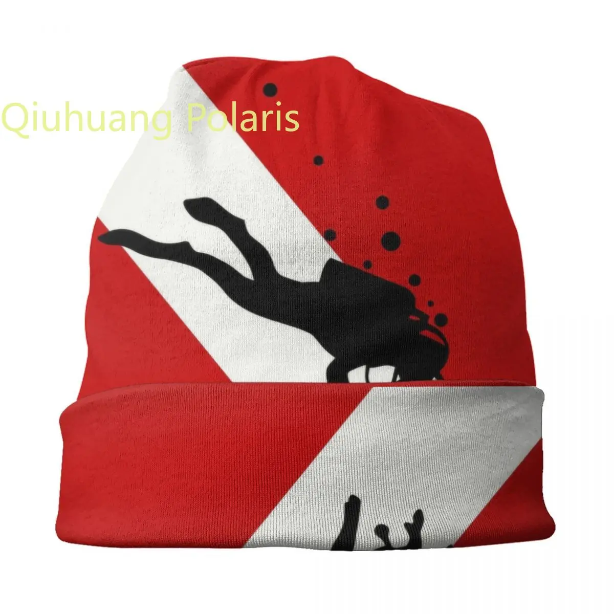 Scuba Dive Flag Bubble Skullies Beanies Caps Men Women Unisex Cool Winter Warm Knit Hat Adult Diving Diver Bonnet Hats