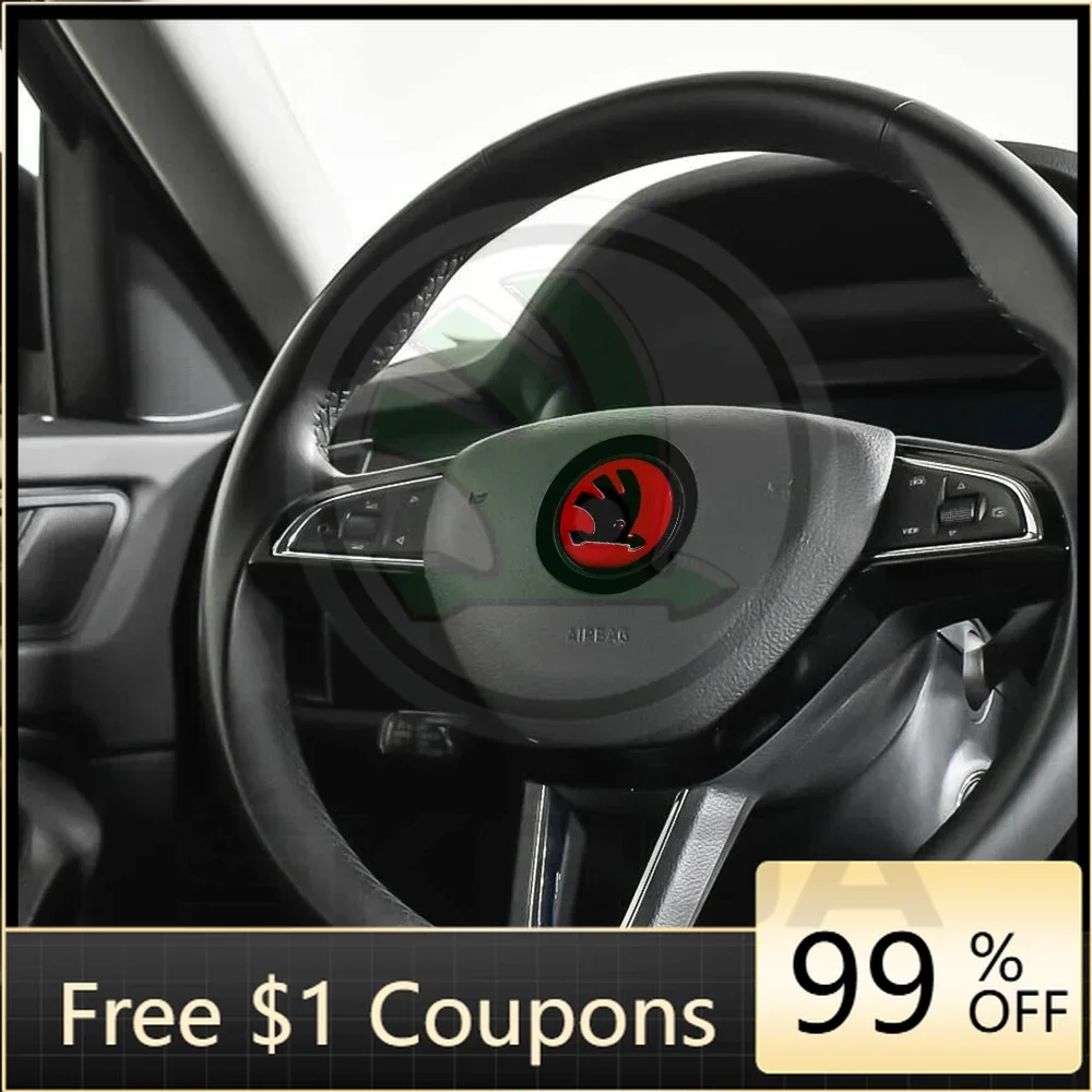 

Наклейки на автомобиль для Skoda, 1 шт., наклейка-эмблема на руль автомобиля для Skoda Octavia Yeti VRS Roomster Citigo Combi Vision