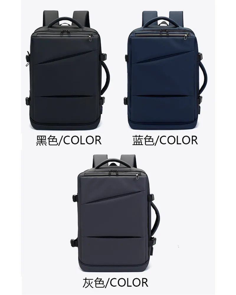 Backpack Men's Business Expansion Computer Backpack Dry and Wet Separation Large Capacity Business Travel Backpack Printable