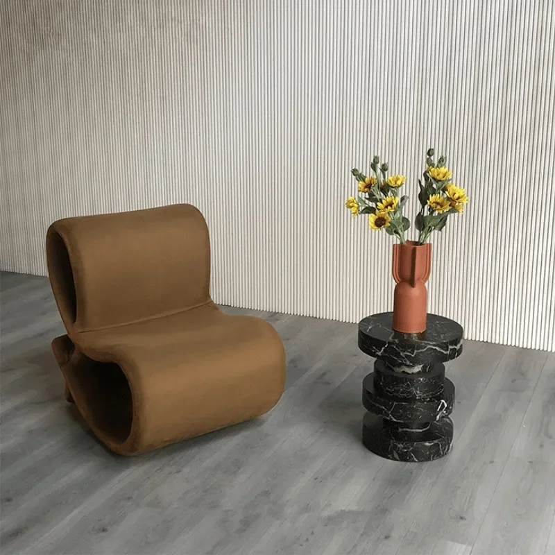 كرسي ترفيهي على شكل خاص من الألياف الزجاجية بتصميم عصري وبسيط ومبتكر، كرسي فردي لمكتب مبيعات المنزل #4