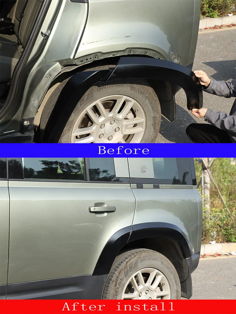 For Land Rover Defender 90 110 Auto Parts with Glossy Black Forged Wide Wheel Arches and Extended Wheel Arches