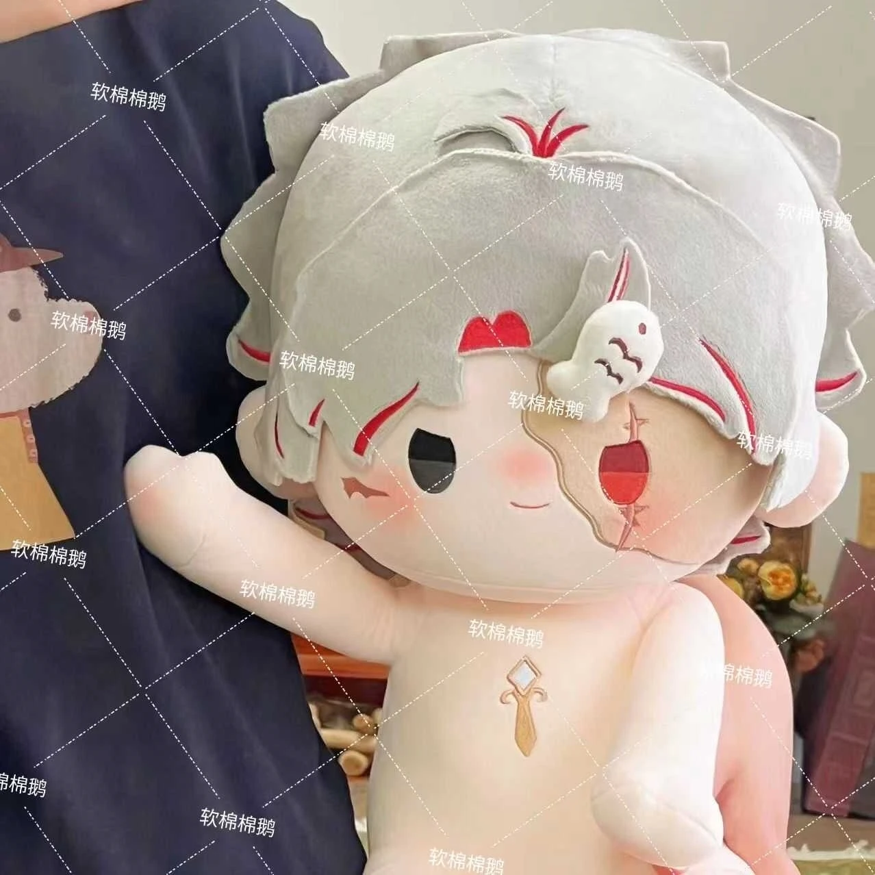 

Game Wuthering Waves ambitus Scar colleagues attribute comfort cute 40CM Naked dress-up cotton doll exquisite Birthday gift