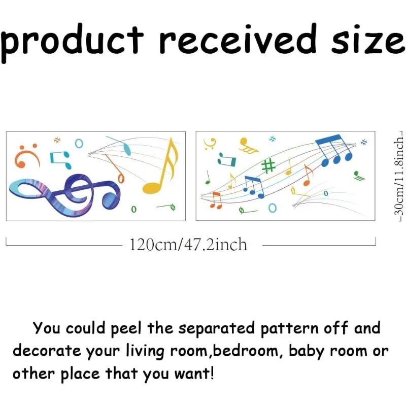 1Set Wall Stickers Music Wall Decals Watercolor Self Adhesive Music Notes Vinyl Wall Art Murals Wall Decoration Home Decor