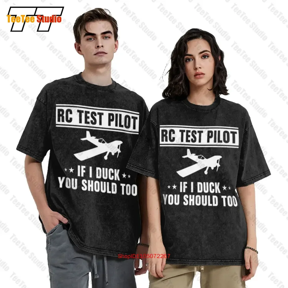 Rc Test Pilot If I Duck You Should Too Aviation Flying Vintage Oversized T-Shirt ZC1A