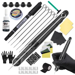 Kit de tatuaje de mano y Palo 3D DIY con agujas de tinta, juego de accesorios para arte corporal, tatuaje de mano, práctica para principiantes