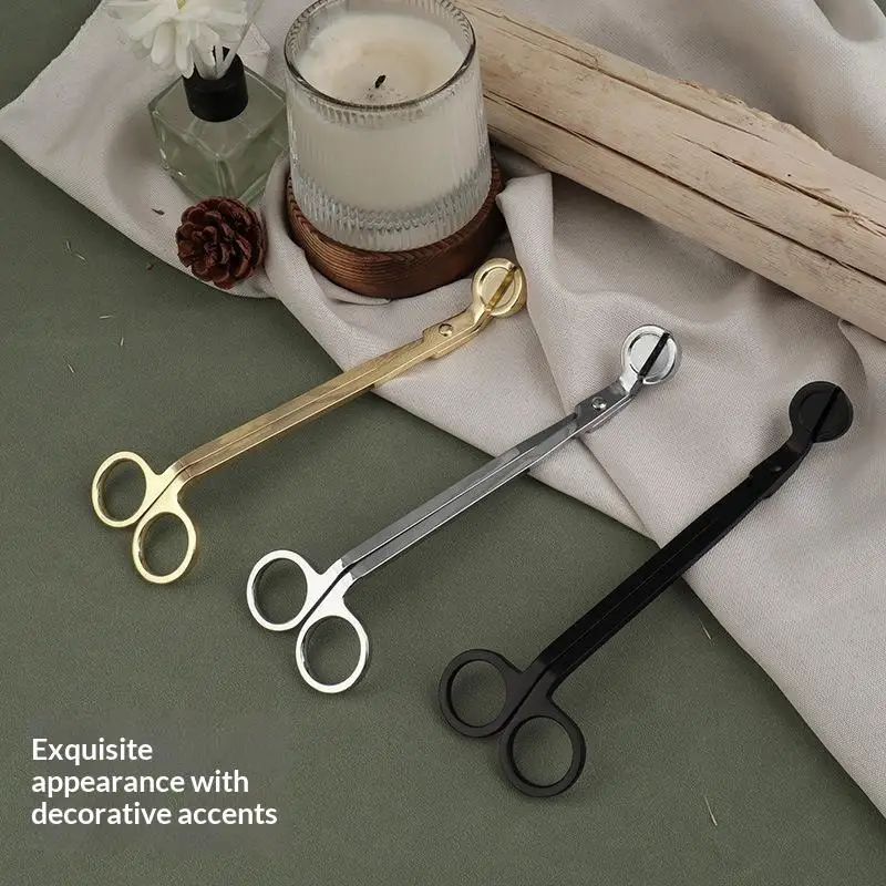 Candle Wick Trimmer Stainless Steel Candle Scissors Electroplated Wick Cutter For Aromatherapy Candle Home Decoration