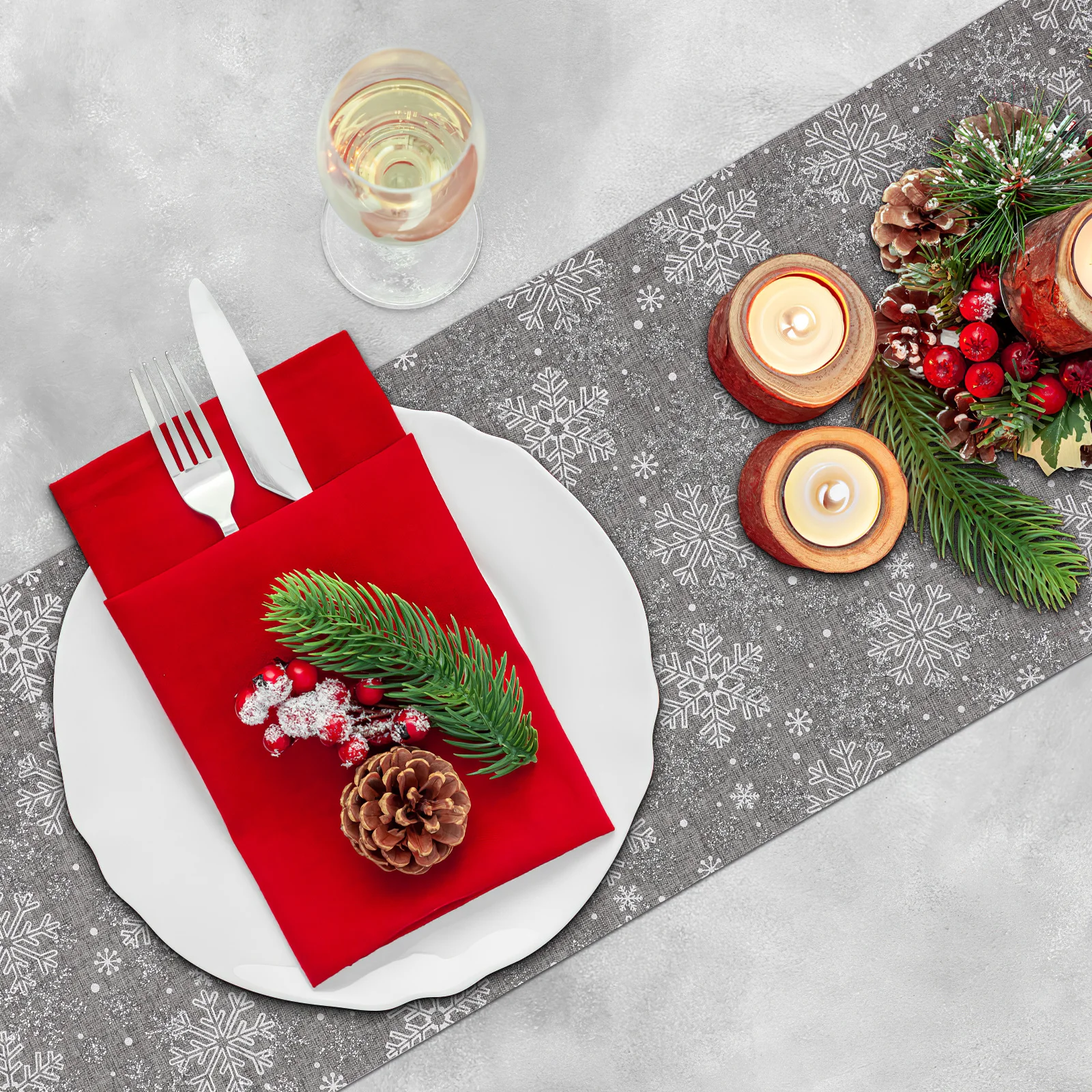 

Flag Snowflake Print Table Runner Festive Holiday Decor For Dining Table Printed Tablecloth Party Home Kitchen