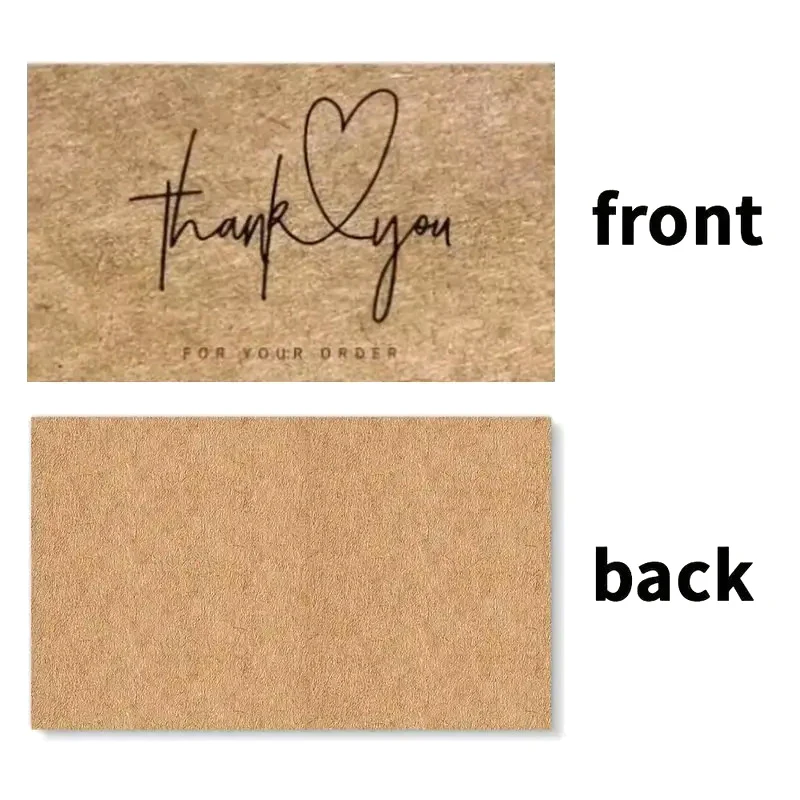 50Pcs Vintage Kraft Paper Thank You Cards Greeting Cards For Teacher's Day And Mother's Day To Express Gratitude