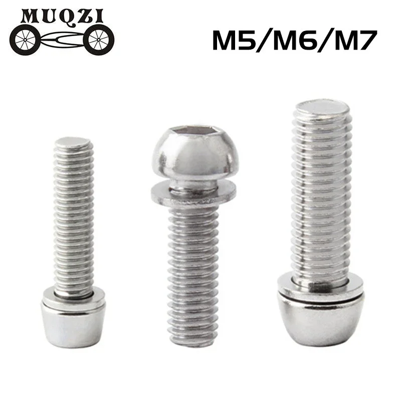 MUQZI Mountain Bike Ultralight 4 Pcs Steel Stem Screws EIEIO M6/M7 Fixing Bolts Bicycle Parts