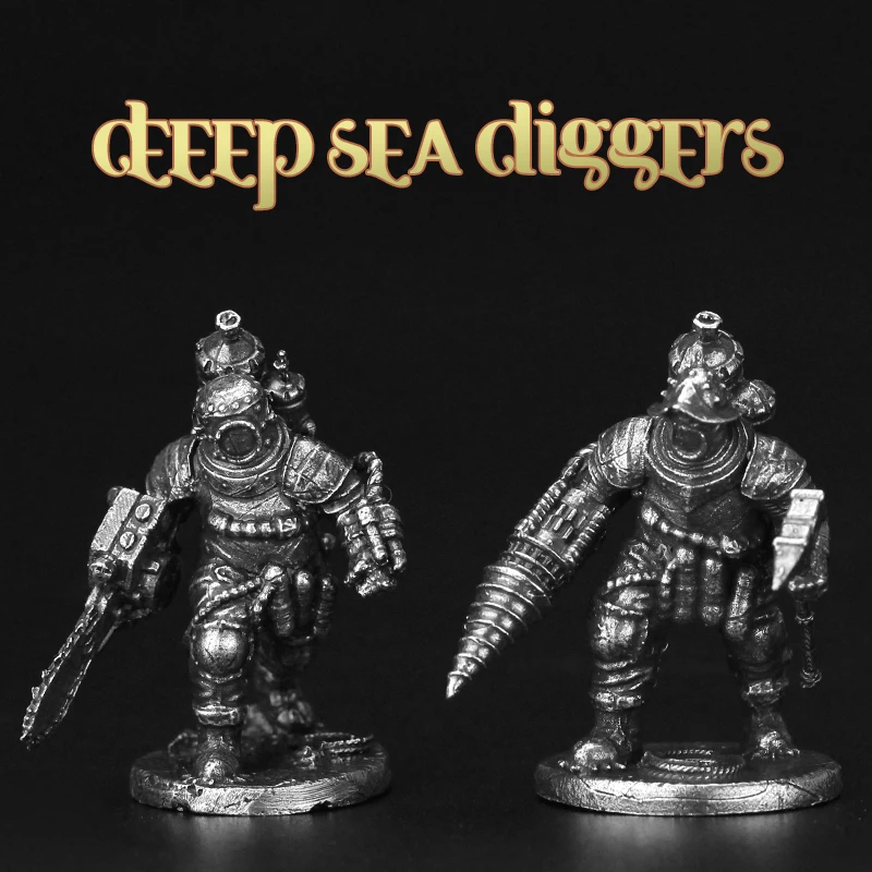 Deep-sea Digger Action Figure Soldier Model Copper Figurines Miniatures Desktop Game Chess Pieces Metal Sculpture Crafts