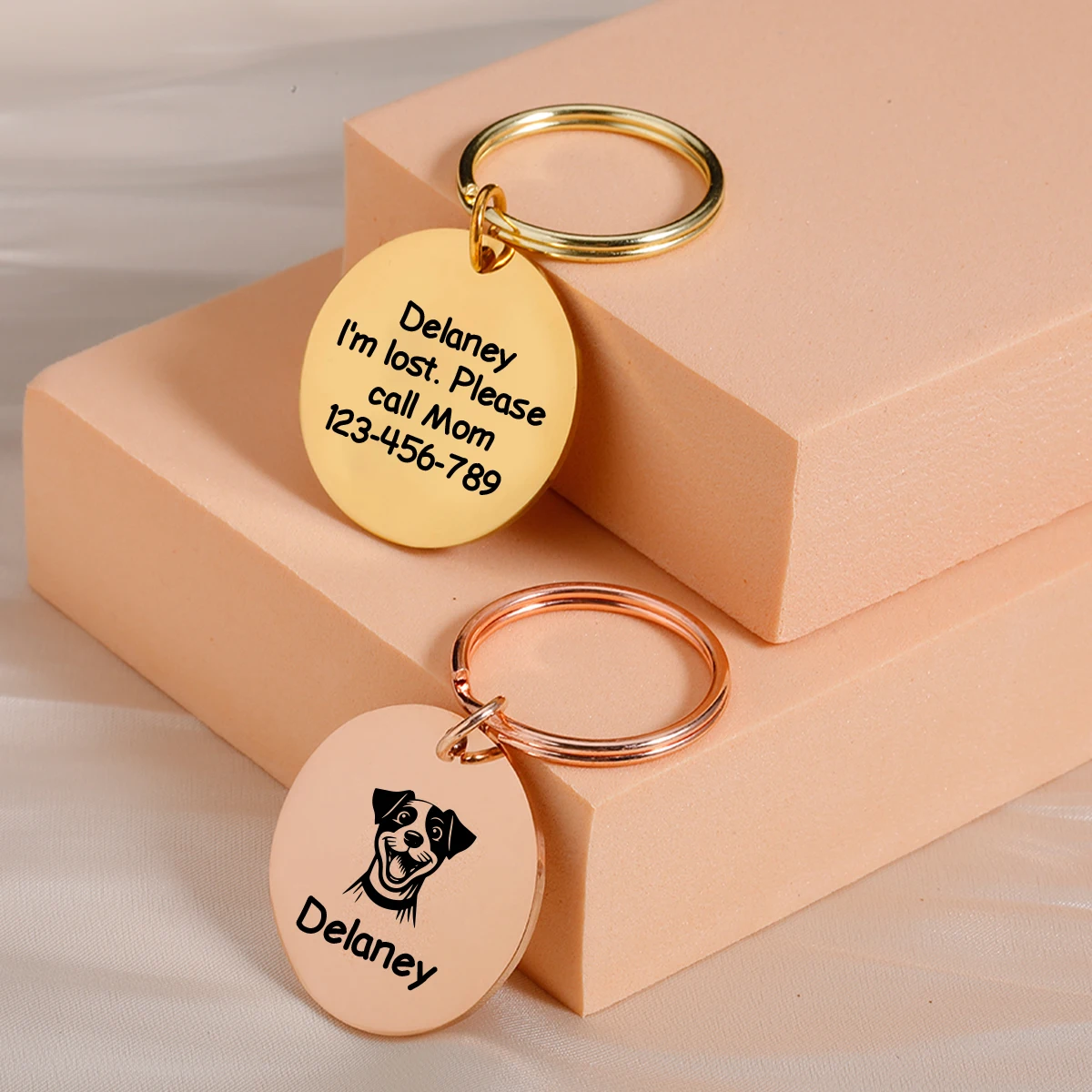 1pc Funny Cool pug Custom Name and text Personalized Dog Tags Pets Name Tags  Cat Tags Engraved Pet ID Name Collar Tag