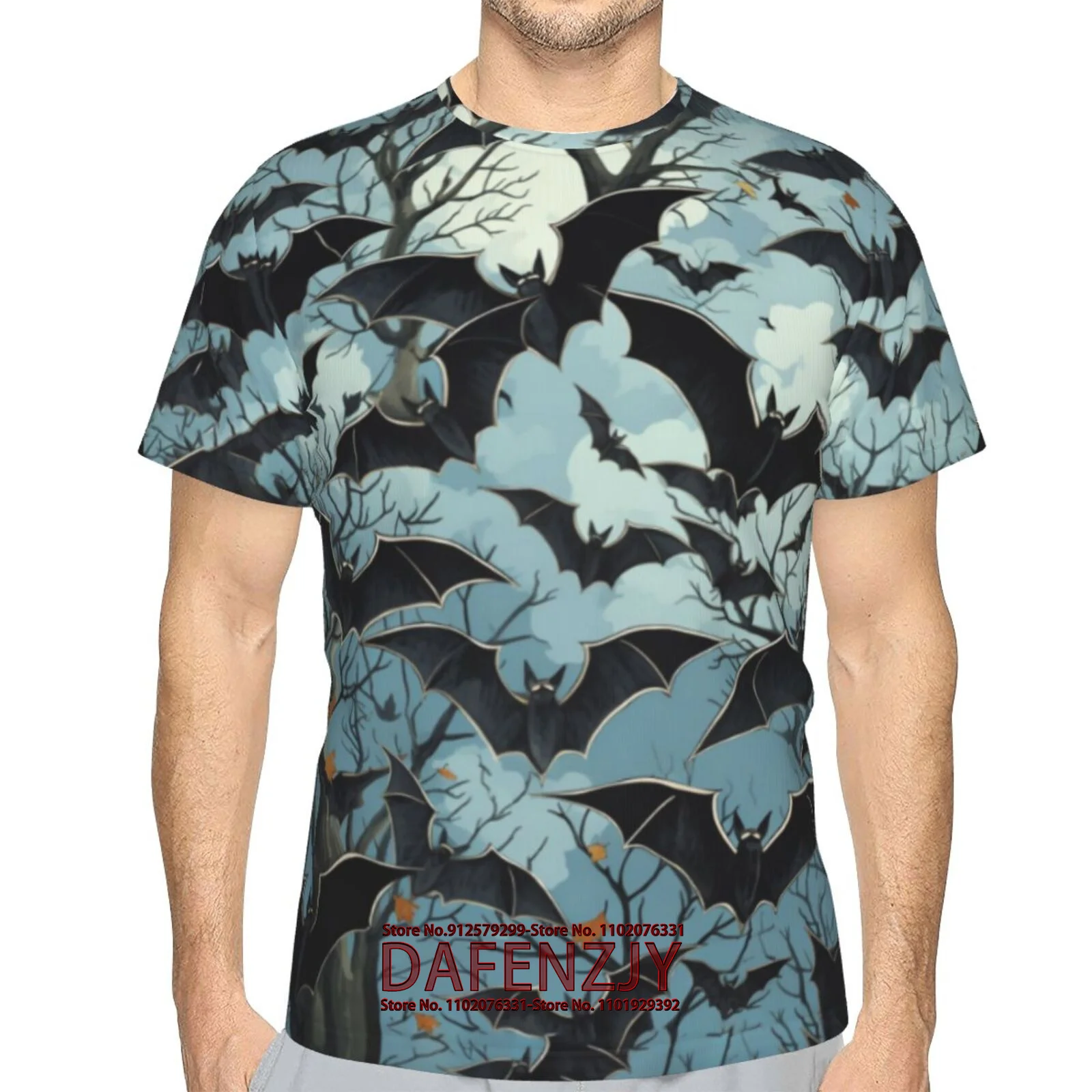 

3D Animal Bat Printing Men T Shirt CasualO-neck Short Sleeve Tops Summer Street TrendHip Hop Harajuku Tees