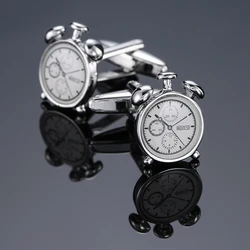 Men's French shirt cufflinks copper material clock alarm clock cufflinks fashion clothing accessories wholesale