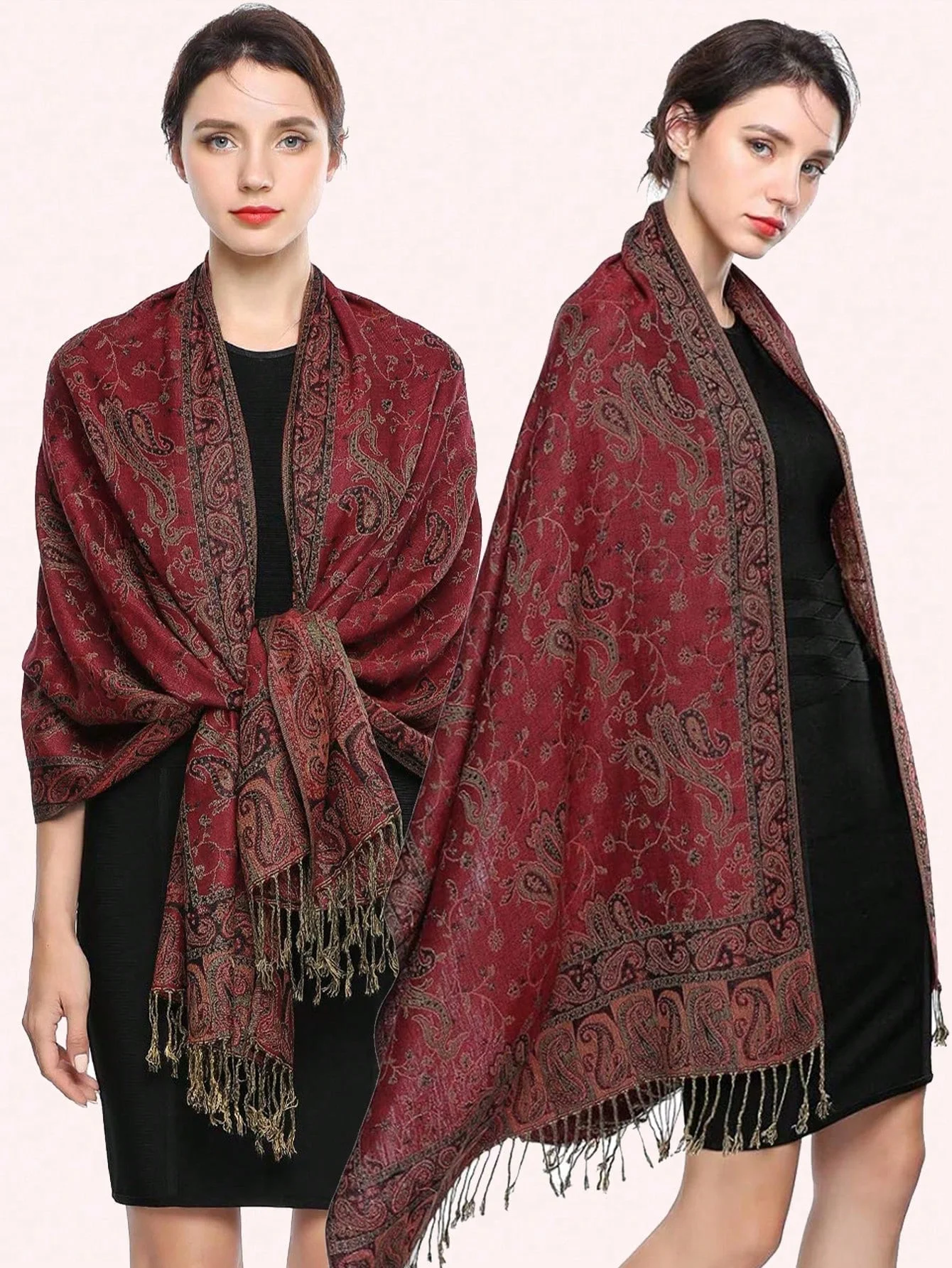 Hurtownia Gruby szalik Pashmina Szalik Paisley Żakardowe etole Vintage Szaliki z nerkowca z nadrukiem Bawełniany Tippet Ochrona przeciwsłoneczna Hidżab