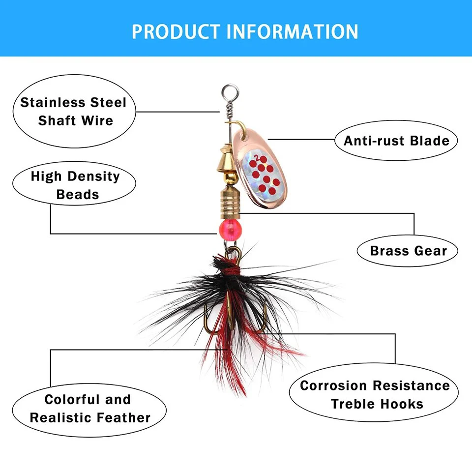 10 قطعة/الوحدة الدورية سبينر الصيد السحر 2 إلى 8 جرام 3.5 جرام ملعقة الترتر المعادن الطعم الثابت Wobblers كرانكبيتس خطاف ثلاثي معالجة ﻿