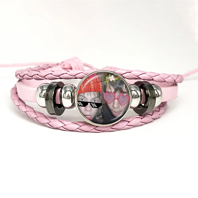 Zero Day Movie Cal Robertson Funny Meme Cute Bow Pink Leather Bracelet Glass Cabochon Button Multilayer Bangles Wristband Gift