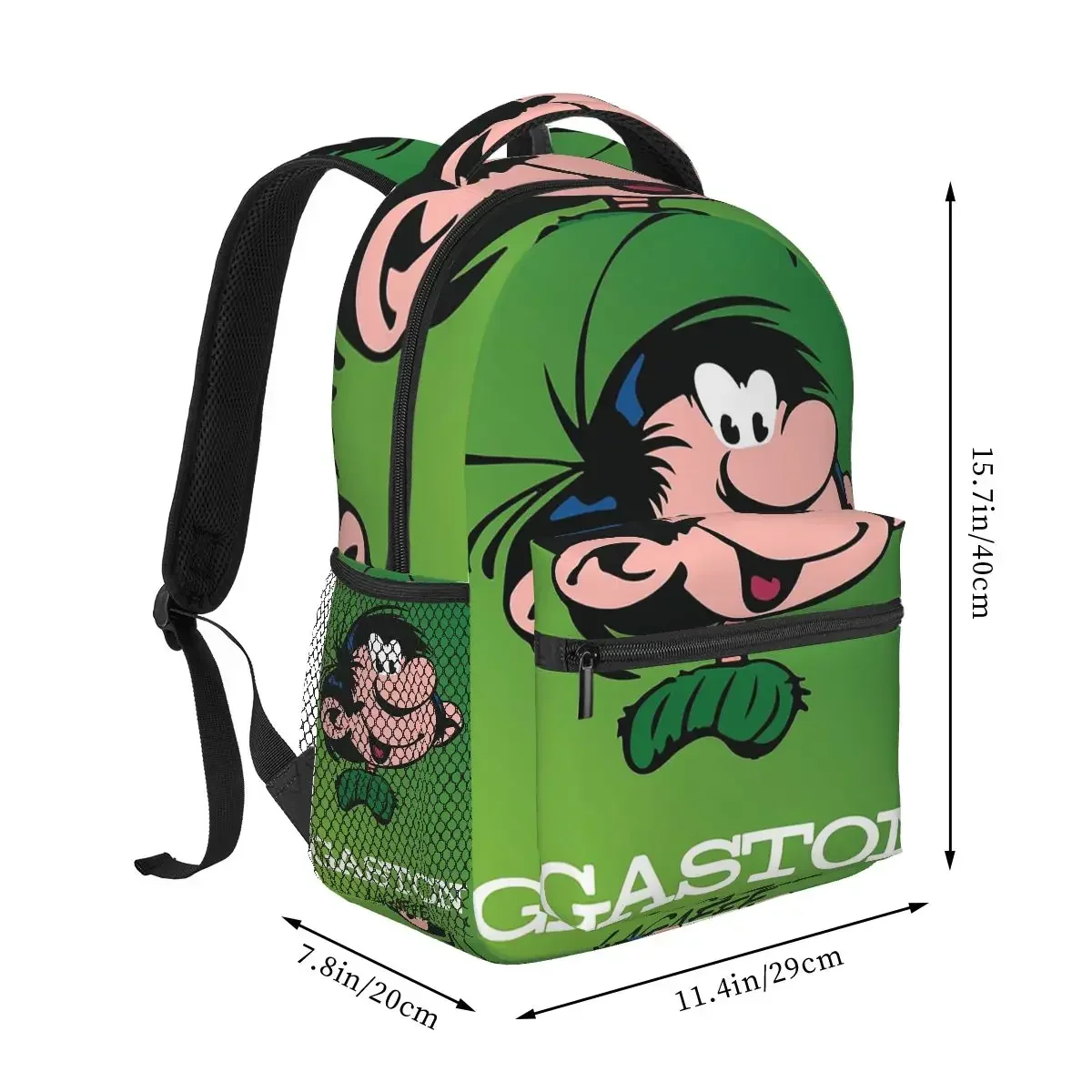Custom Bag Gaston Lagaffe Big Ben Head Backpack Hot Sale Daypack Large Capacity Children BookBag School Bag Shoulder Bags For Me