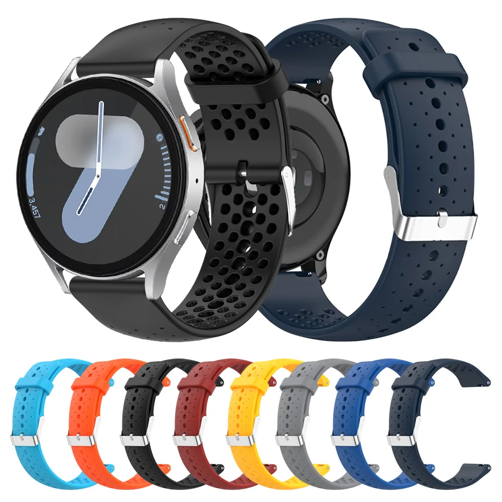 20 22mm Outdoor Silicone Strap For Samsung Galaxy Watch 7 6 5 4 Pro Active 2 40/44mm Band watch 6 4 Classic 47/46/42mm Bracelet