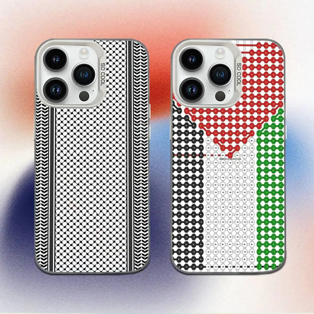 

P-Palestine-S Hattah Keffiyeh Phone Case For iPhone 16,15,14,13,12,11,Mini,Pro,E,MAX White Candy Matte Shockproof Cover