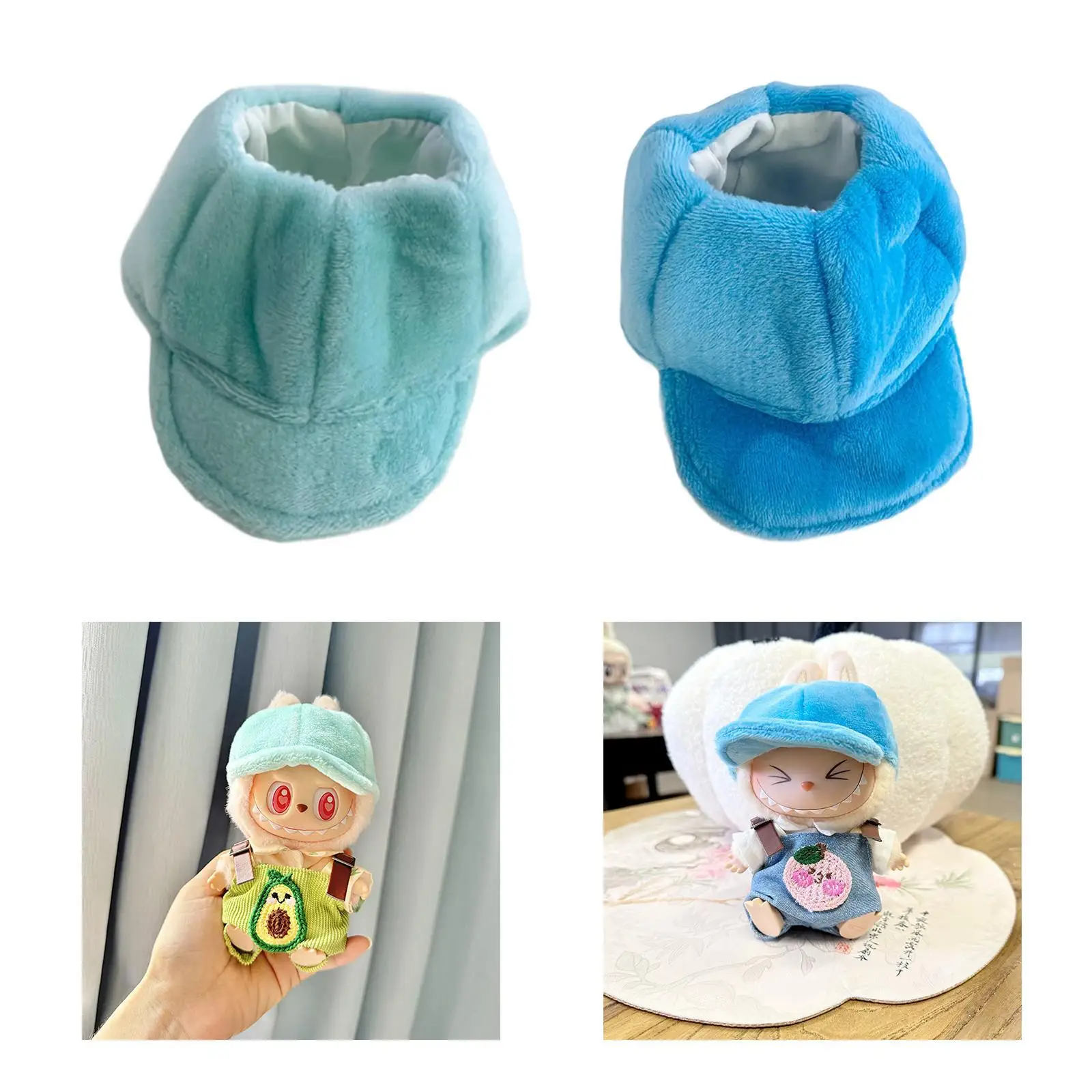 Mini chapéu de boneca de 6 polegadas, chapéu de pelúcia de boneca, elegante, confortável, adorável, acessórios de boneca fofos, vestir-se para idade 5-7 8-10, boneca pendente