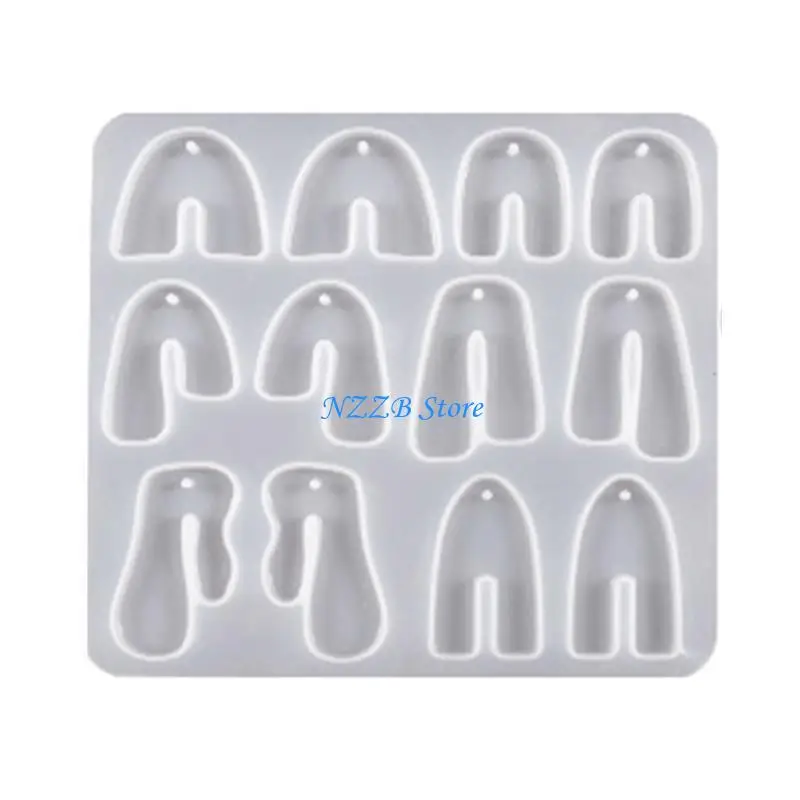 T21F قالب السيليكون للأقراط DIY وقطرات الأذن أقراط هندسية قلادة الراتنج العفن #2