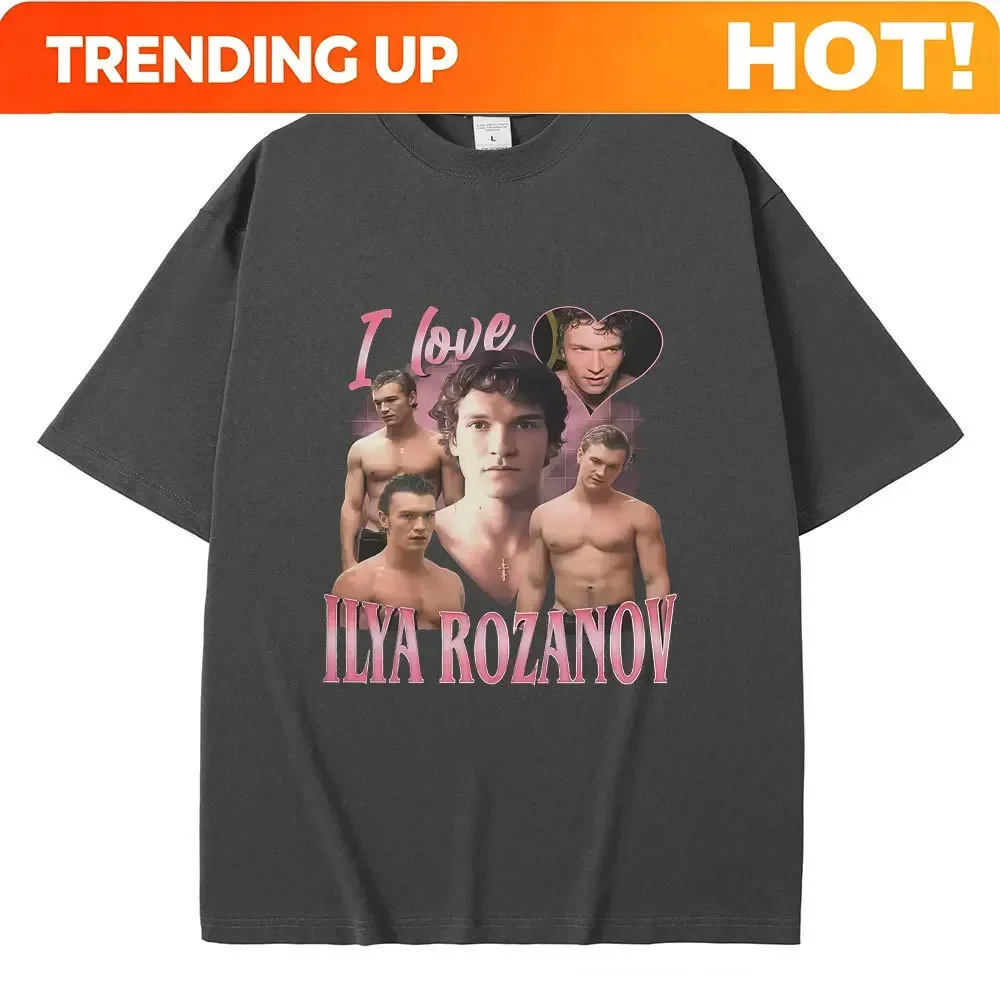 Customization Shirt Heated Rivalry T-shirts I Love Ilya Rozanov Graphic T Shirts Men Women Casual Oversized Crewneck T-shirt Mal