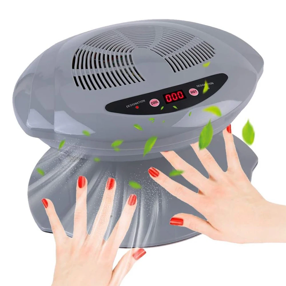 Nail Dryer Nail Fan Hair Dryer with Automatic Hot and Cold Air Function Nail Tools Suitable for Curing Fingernails and Toenails