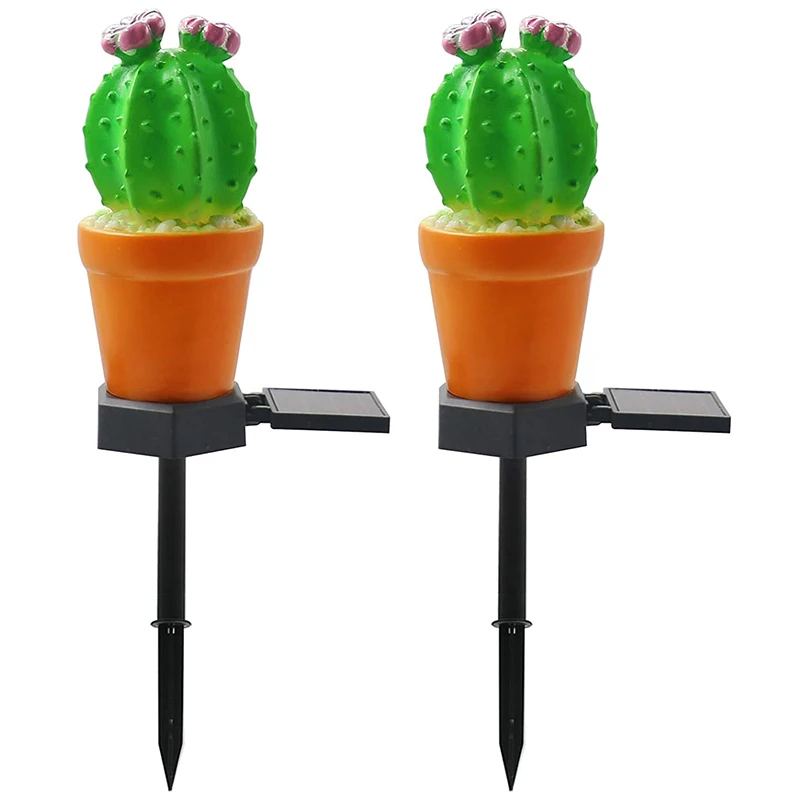 Garden Decoration Solar Light 2 Pcs Cactus Column Waterproof Landscape Light Passage Garden Lawn Walkway Decoration