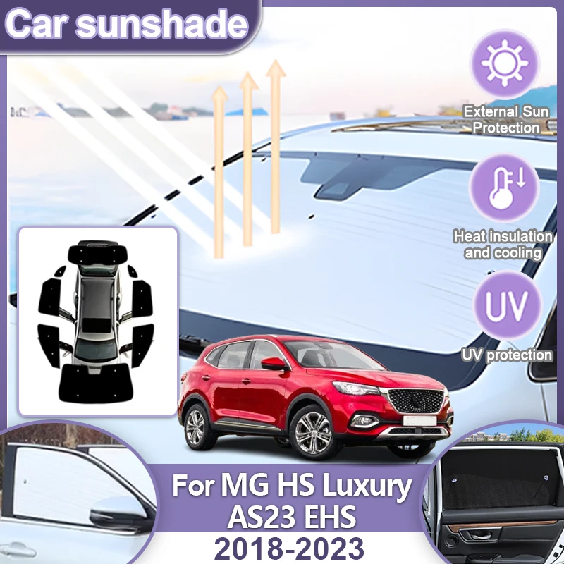 

Full Coverages Sunshades For MG HS Luxury AS23 EHS 2018-2023 2020 2022 2023 Anti-UV Pad Sun Visor Side Window Windshields Cover