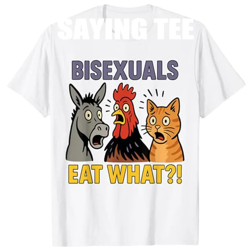 

Groovy Bisexuals Funny Eat What Animals Gay Pride LGBTQ Pun T-Shirt Unique and Unapologetic Y2k Designs Graphic Saying Tee Tops