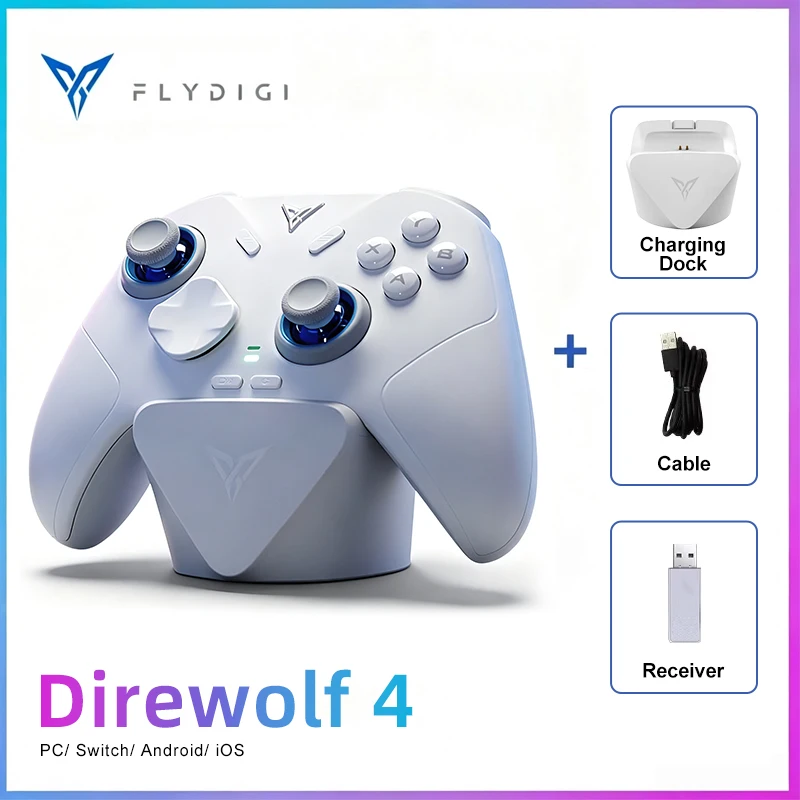 Flydigi Direwolf 4 ゲームパッド、フォーススイッチトリガー2.0、1000Hzのポーリングレート、6軸ジャイロ搭載、PC/Switch/Android/iOS対応コントローラー