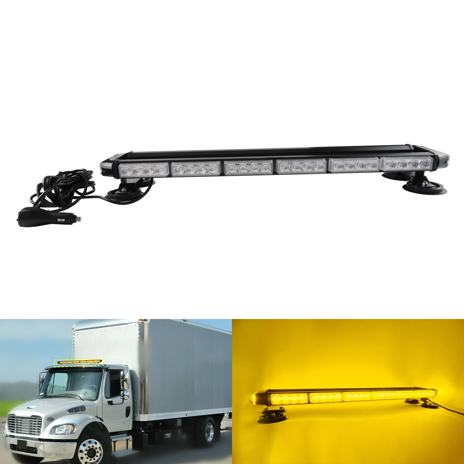 Magnetic Hazard Recovery Lightbar Amber 737MM  56 LED Van Truck Light Bar Beacon