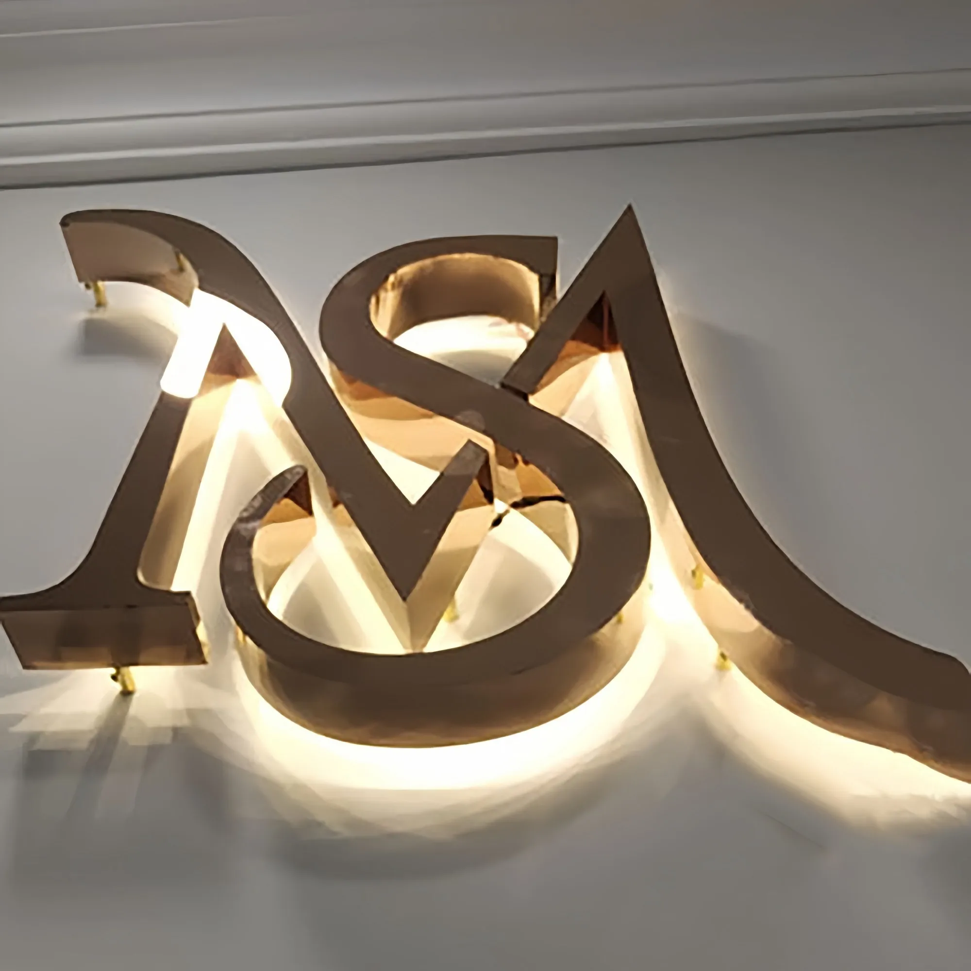 Imagem -05 - Led Metal Letter Sign para Decoração de Parede Aço Inoxidável Indoor Iluminado Negócios ao ar Livre 3d