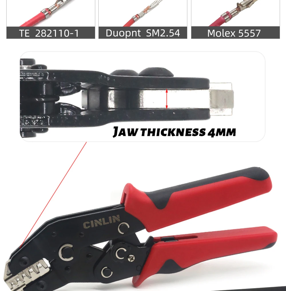 CLN-68B 0,08-1,5mm² Offene Kabelschuhzange (28-16AWG) für JST, DuPont, Molex, PH2.0 XH2.54 3.96 4.2mm Rastermaß – Detail 4