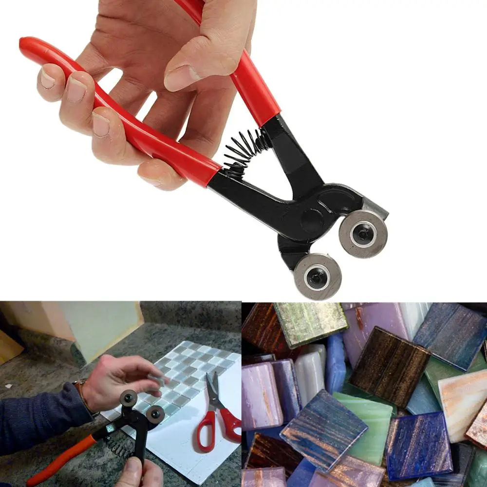 

8inch Stained Mosaic Glass Cutter Nipper Tile Wheeled Plier 2 Cutter Wheel