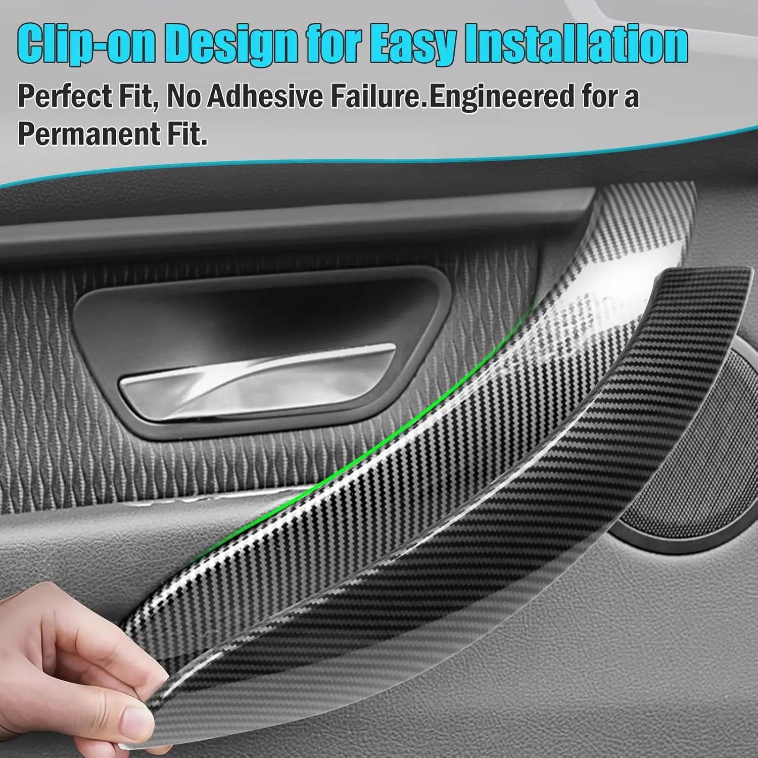 

ABS Carbon Car Interior Door Panel Pull Trim For BMW 3 4 Series F30 F80 F31 F32 F33 F34 F35 F36 2013-2019 Car Door Handle Cover