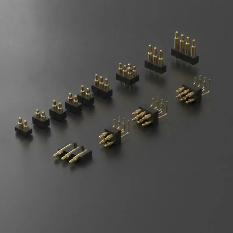 2PCS SMT Spring Loaded Pogo Pin Connector Side Mount 2 3 4 5 Pin 2.5mm Spacing for Power Charging Interface Repair