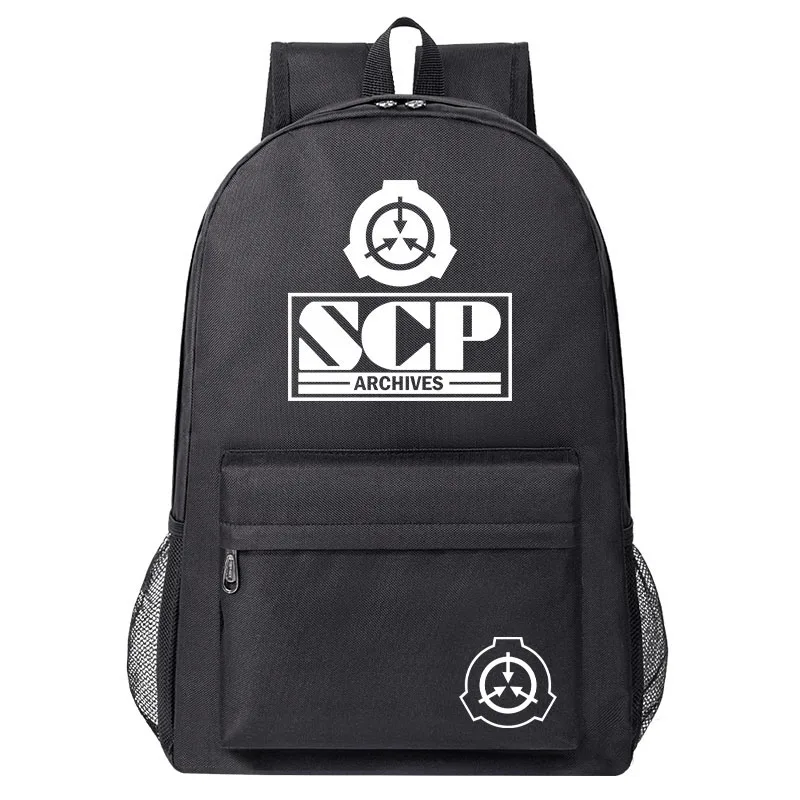 Mochila de dibujos animados SCP para niño y niña, bolso escolar de alta calidad, bolso de hombro para ordenador portátil, satchel para estudiantes