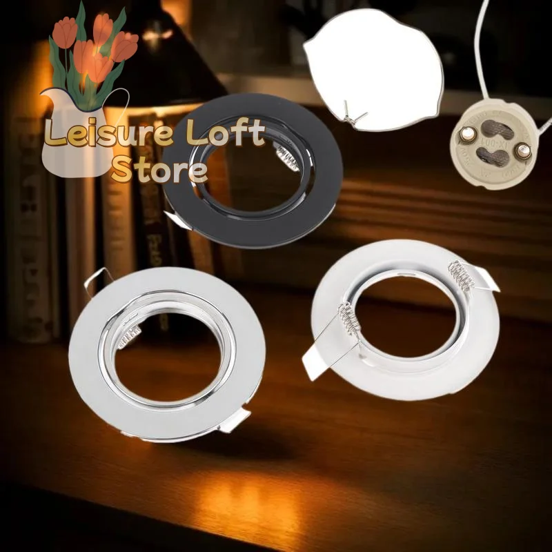 

MR16 GU10 Набор встраиваемых держателей светильников — регулируемая рамка-зажим для светодиодных потолочных светильников, простая установка без инструментов