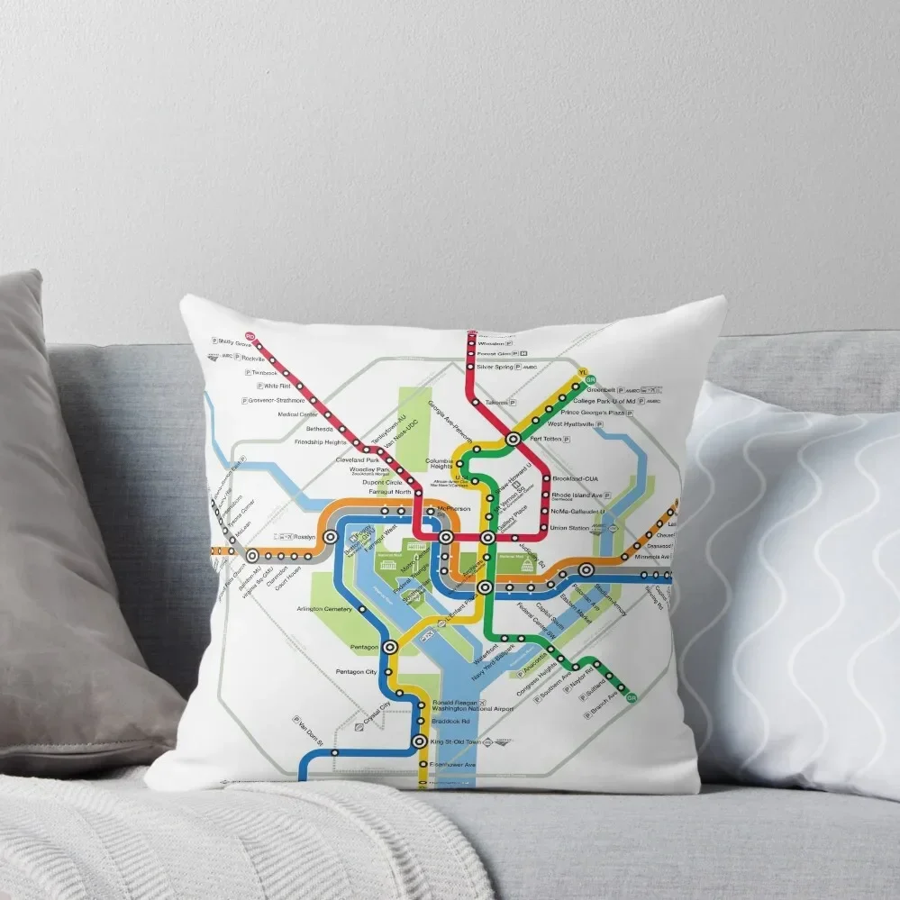 dc metro map to carry with you Throw Pillow Cushions For Sofa Pillowcases pillow