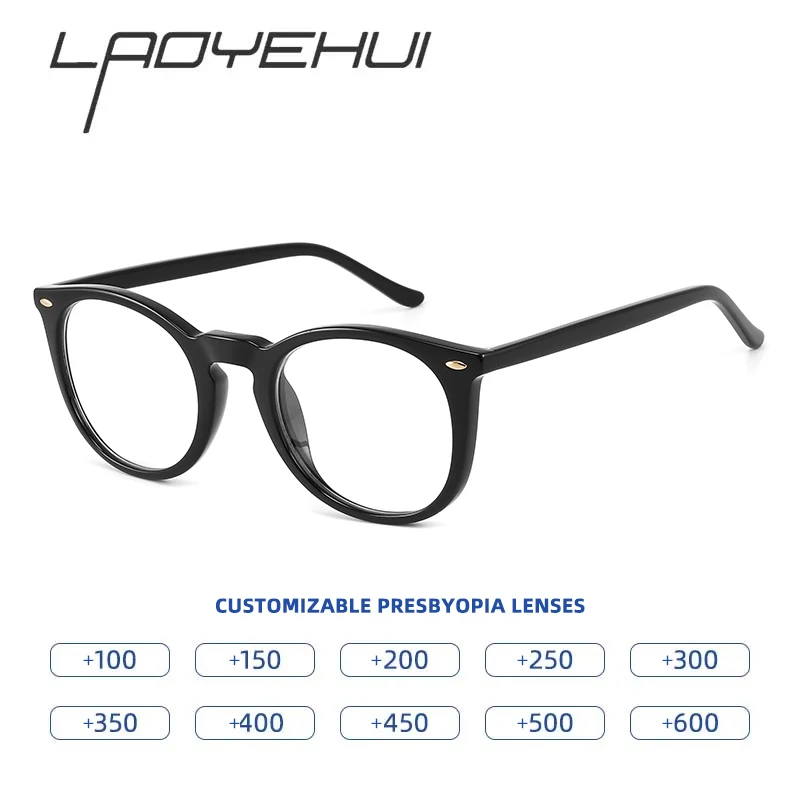 

Super Quality Handmade Acetate Reading Glasses for Women Men Round Optical Frames Customized Prescription Presbyopia Eyeglasses