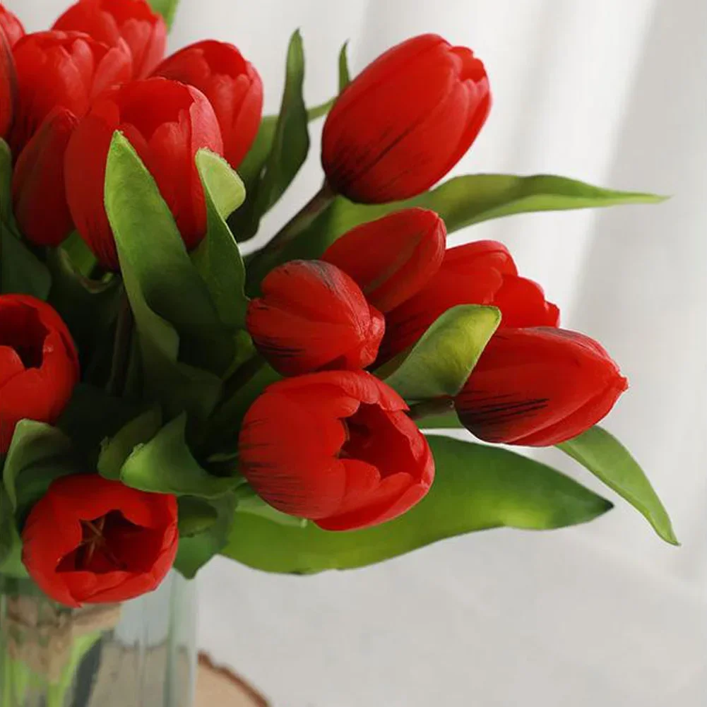 

Набор искусственных тюльпанов с 7 тюльпанами, украшение для дома, рождественское искусство, украшение «сделай сам», искусственный букет тюльпанов для свадебного украшения