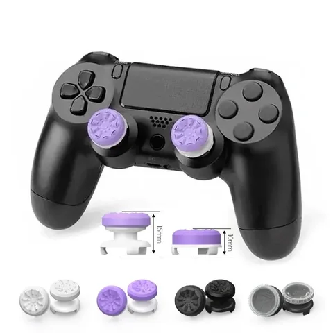 Bilashmart 2Pcs Hand Grip Extenders Caps for PS4 PS5 Game Controller Gamepad Thumb Stick Grips High/Low Rise Covers For PS4 5