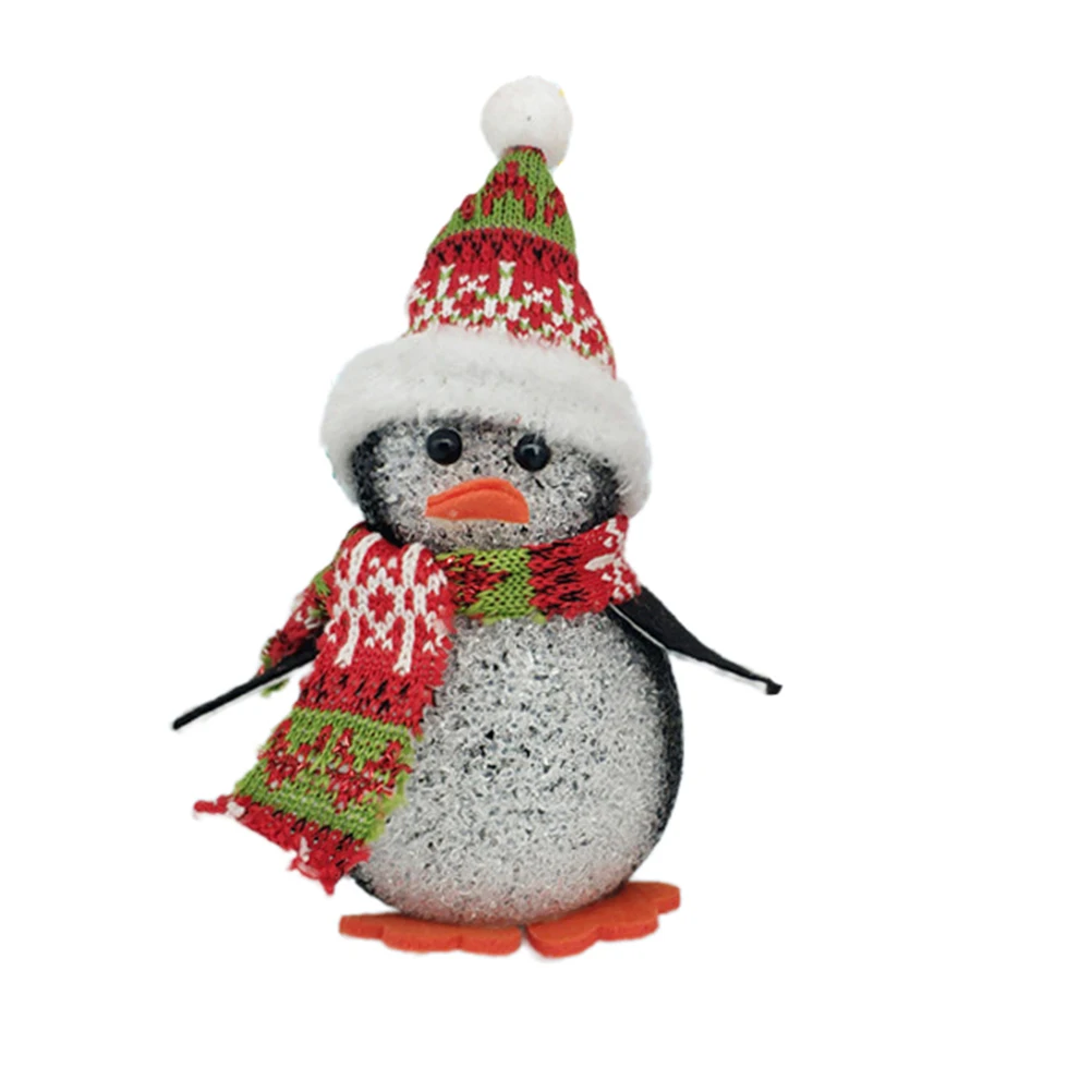 

4pcs Christmas Snowman Penguin Night Light Glowing Toy LED Lamp for Bedroom Bathroom Living Room Christmas Tree Decor