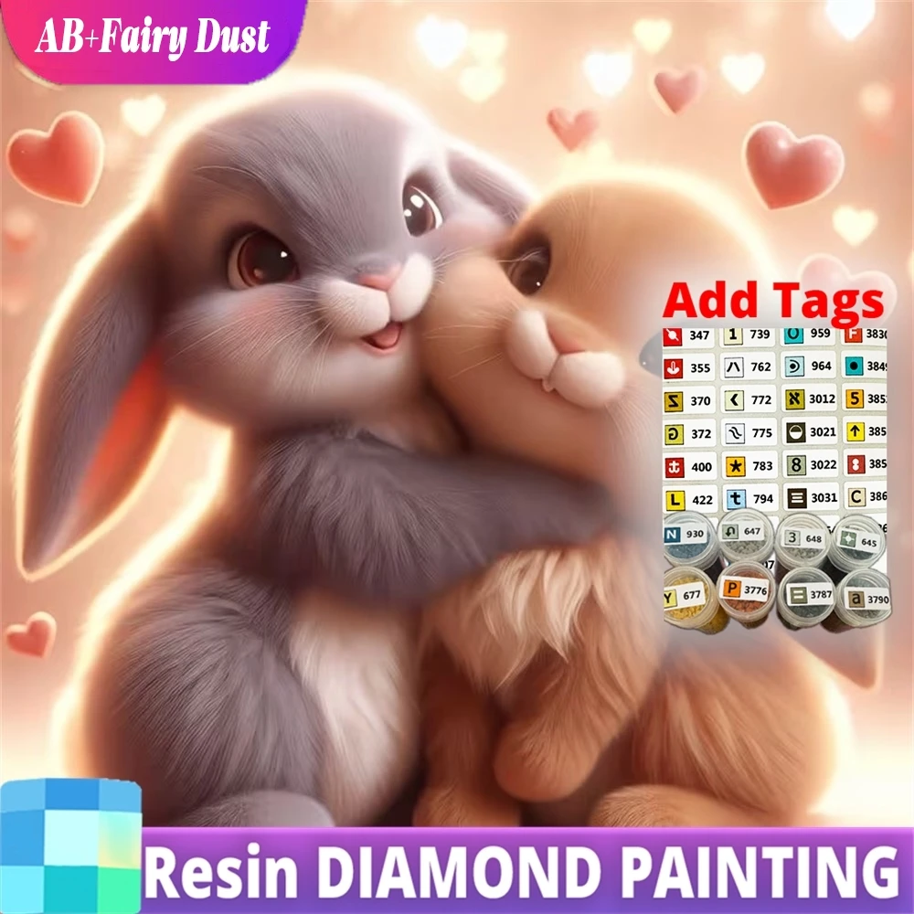 

Смола AB Фея Пыль Кролик Алмазная Вышивка Животное Вышивка Крестом DIY Картина Мультфильм Акрил Товары Для Ремесла Мозаика Детский Подарок