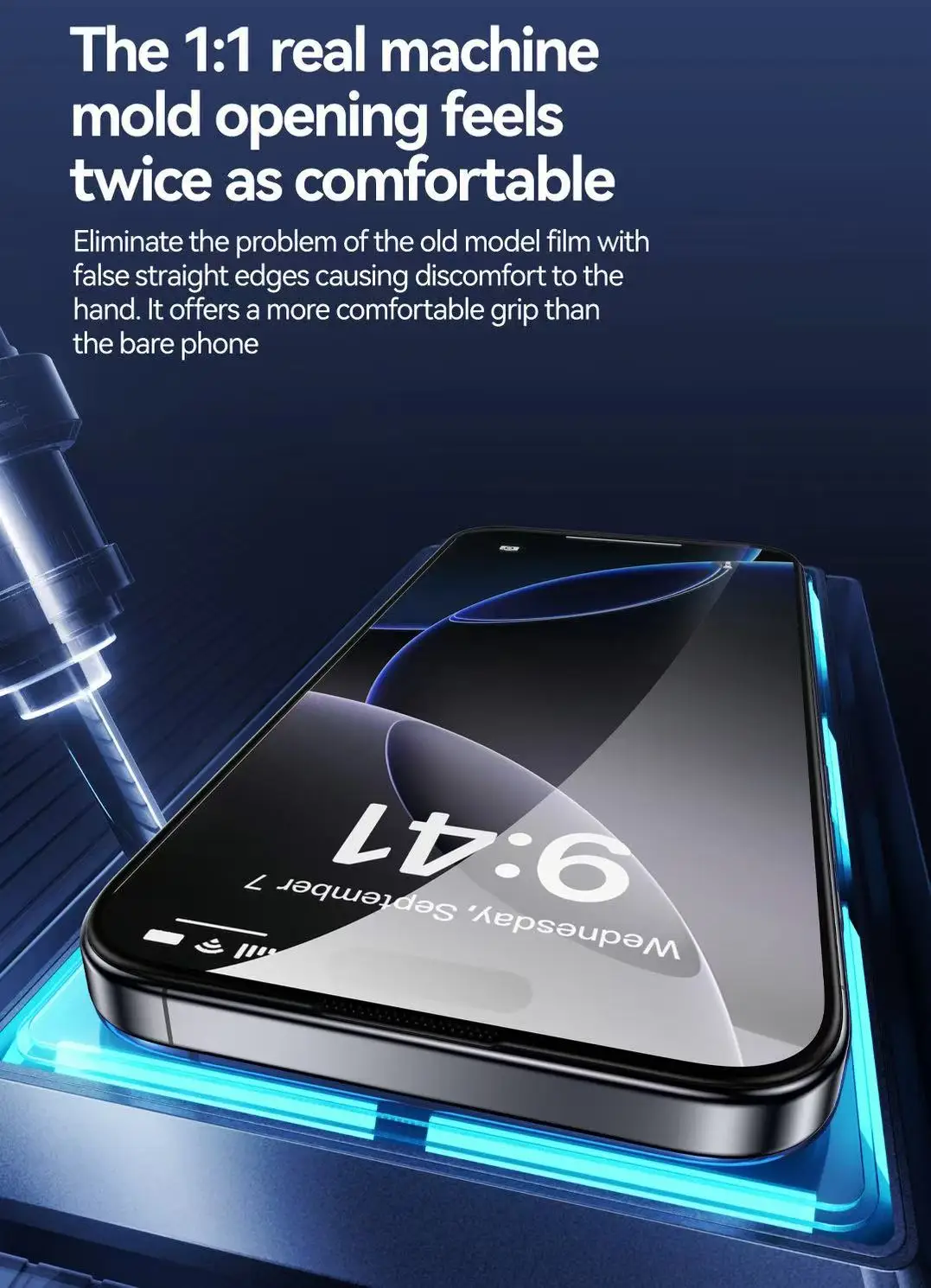 Displayschutz aus gehärtetem Glas für iPhone 17/16/15 Pro, Gorilla, staubfrei, Vollbild-Shatter-Schutz – Detail 5