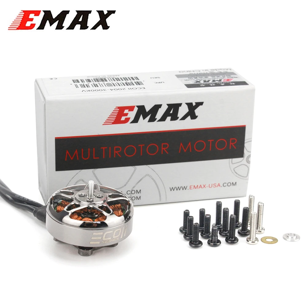 Emax ECO II Series 2004 1600KV 2000KV 2400KV 3000KV 3-6S Lipo Brushless Motor 3mm Bearing Shaft for RC FPV Racing Drone