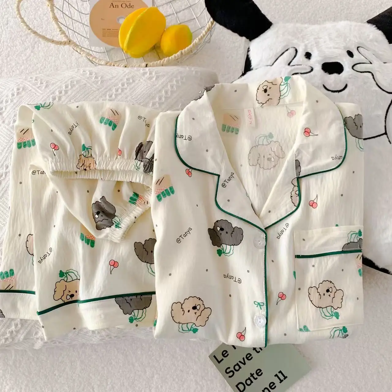 Toddler Boys Girls Summer Pajamas, Short Sleeve Cartoon Ventilate Print Loungewear, Breathable Button-Up Sleepwear Set for Kids